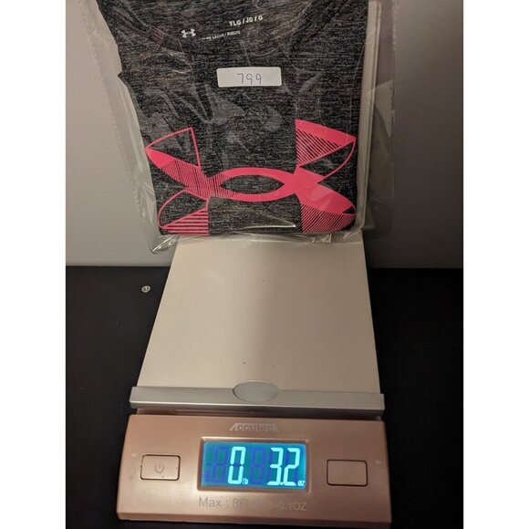 UNDER ARMOUR GIRLS GRAY & PINK ATHLETIC TEE SHIRT SIZE Large - Picture 8 of 8